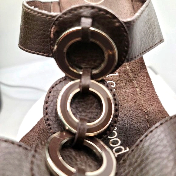 Dr Scholls brown wedge 3.5 heels - Avalone 3 - size 10 w/3 ring decor - Picture 3 of 8